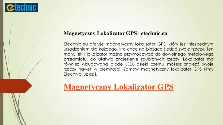 magnetyczny lokalizator gps etechnic eu etechnic