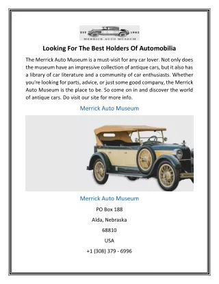 Looking For The Best Holders Of Automobilia