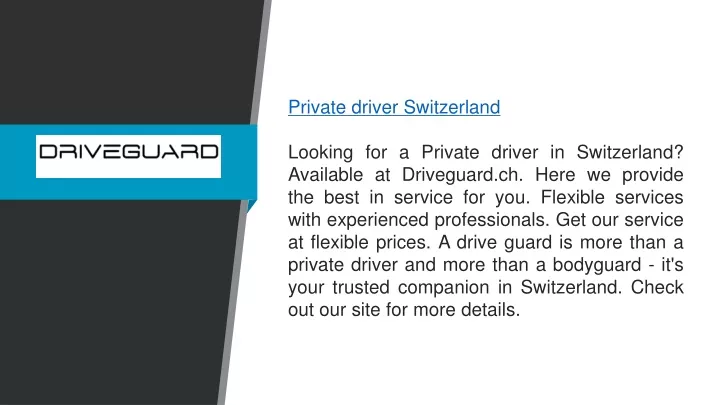 private driver switzerland looking for a private