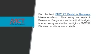 Bmw X7 Rental in Barcelona  Maxcartravel.com