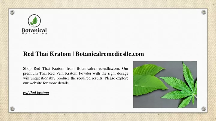 red thai kratom botanicalremediesllc com