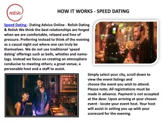 Speed Dating Atlanta - Blind Date Matchmaking &Relish  Speed Dating