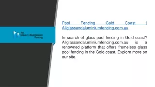 Pool Fencing Gold Coast  Allglassandaluminiumfencing.com.au