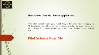 Pilot Schools Near Me  Pittsburghpilot.com