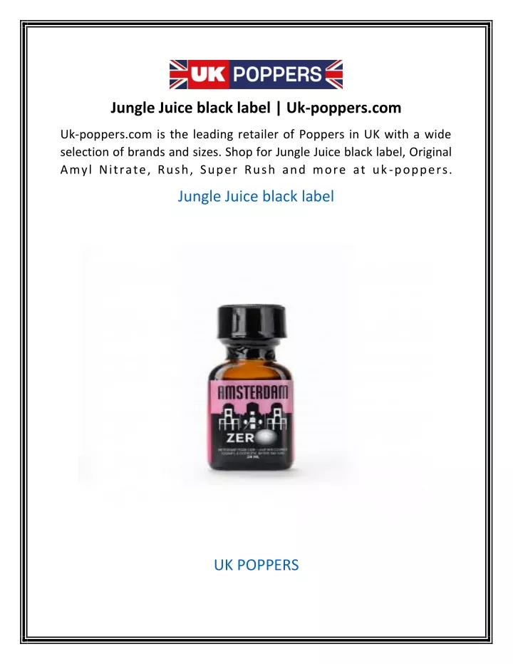 jungle juice black label uk poppers com