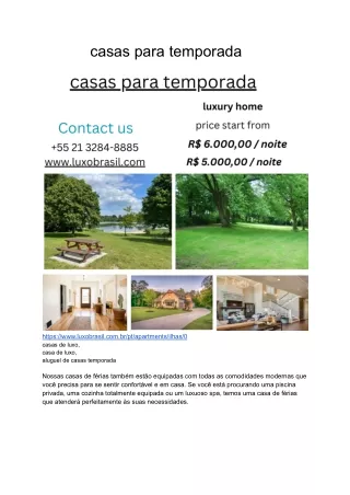 casas para temporada