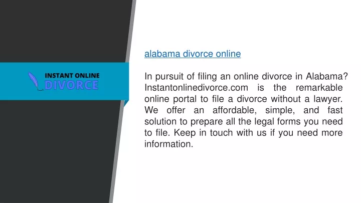 alabama divorce online in pursuit of filing