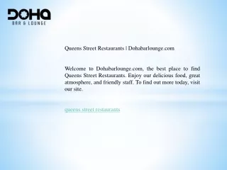 Queens Street Restaurants   Dohabarlounge.com