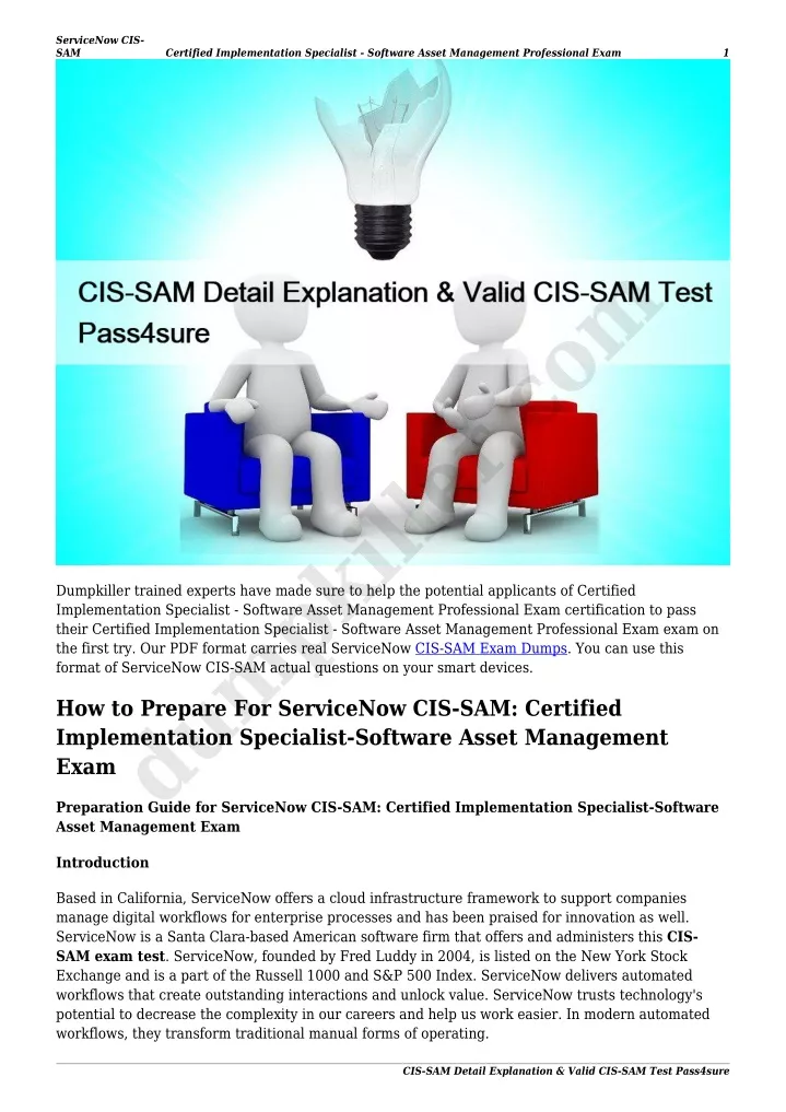 servicenow cis sam