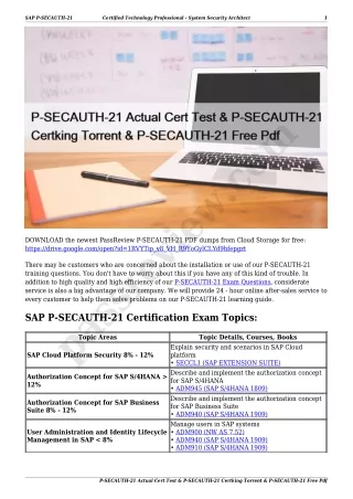 P-SECAUTH-21 Actual Cert Test & P-SECAUTH-21 Certking Torrent & P-SECAUTH-21 Free Pdf