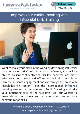 Improve Your Public Speaking with Influential Skills Training