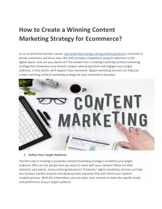 how to create a winning content marketing