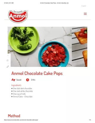 Anmol Chocolate Cake Pops