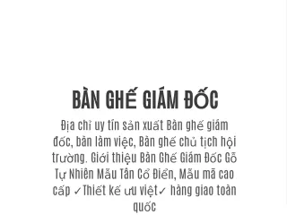 Ban Ghe Giam Doc Go Tu Nhien Mau tan Co Dien