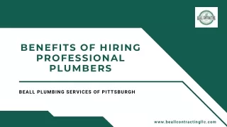 Benefits of Hiring Professional Plumbers