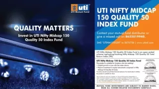 UTI Nifty Midcap 150 Quality 50 Index Fund | UTI Mutual Fund