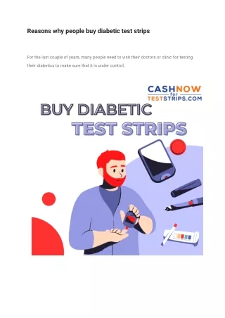 Reasons why people buy diabetic test strips