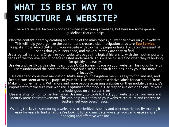 what is best way to structure a website