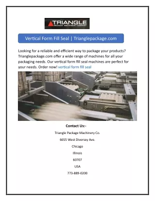 vertical form fill seal trianglepackage com