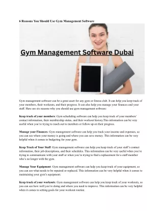 6 reasons you should use gym management software