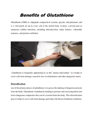 benefits of glutathione
