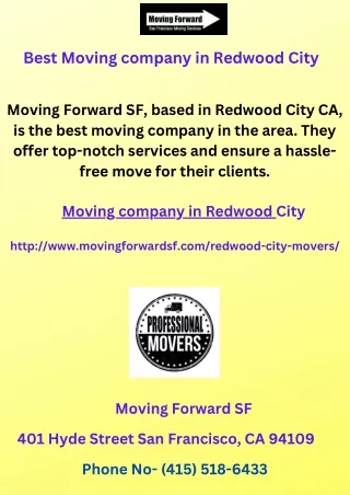 Best Moving company in Redwood City