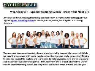 About Us – MyCheekyBFF - In-Person Speed Friending