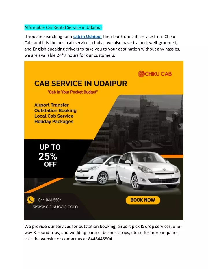 affordable car rental service in udaipur