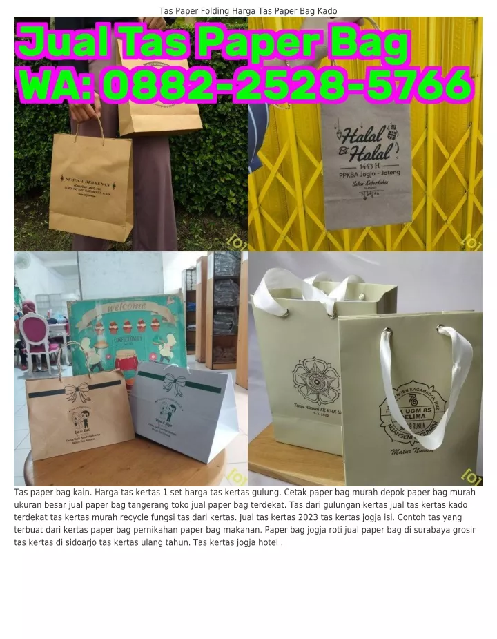 PPT - Ö88ᒿ–ᒿ5ᒿ8–5ᜪ66 (WA) Paper Bag Putih Jual Tas Kertas Murah Di ...