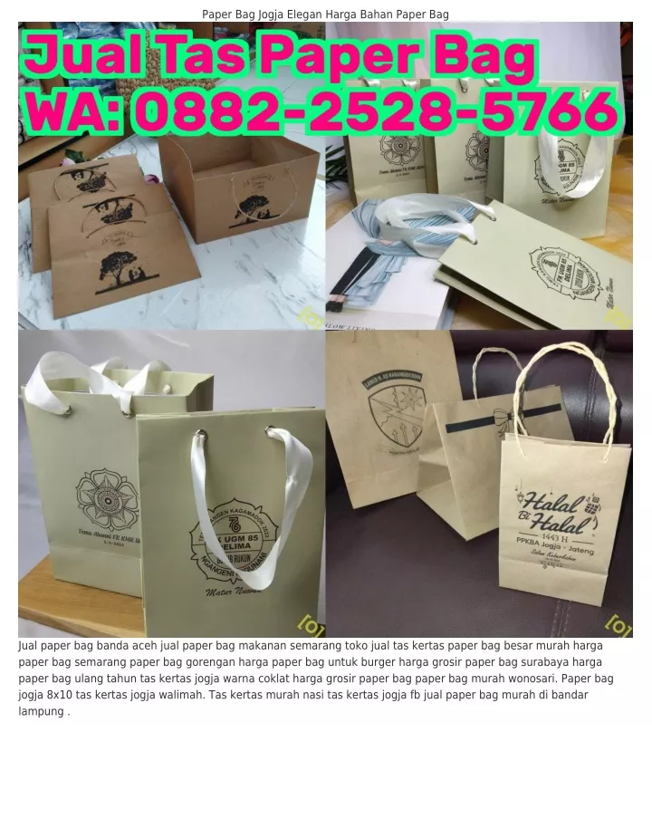 paper bag jogja elegan harga bahan paper bag