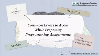Common Errors to Avoid While Preparing Programming Assignments