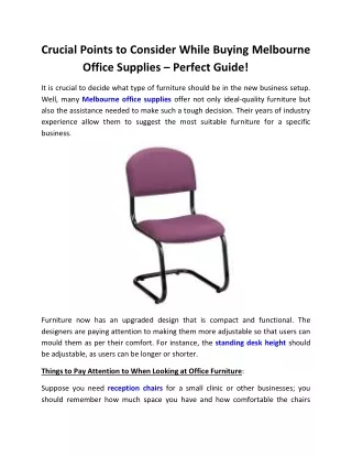 Crucial Points to Consider While Buying Melbourne Office Supplies – Perfect Guide!