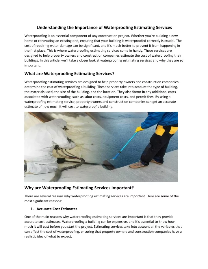 understanding the importance of waterproofing