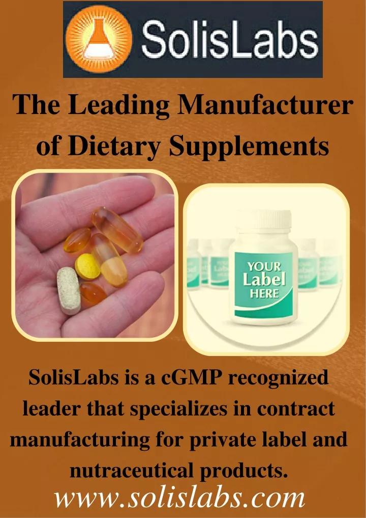 the leading manufacturer of dietary supplements