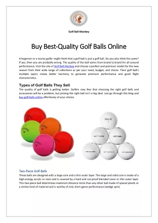 Buy Premium Used Golf Balls For Sale Online