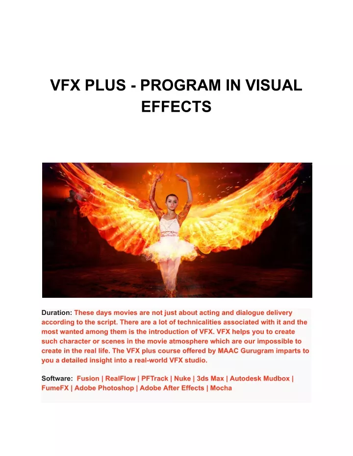 vfx plus program in visual effects