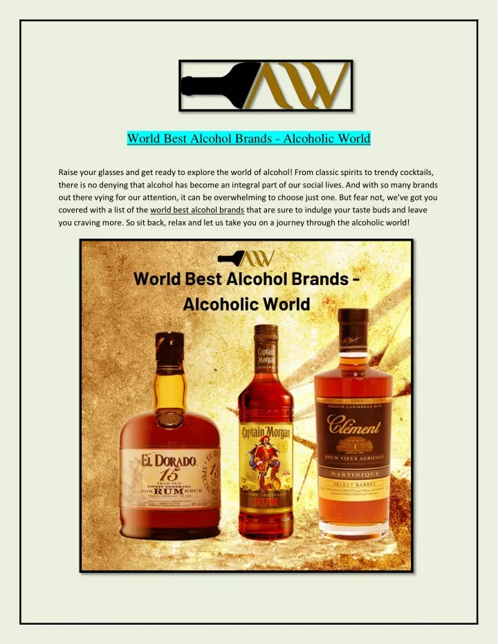world best alcohol brands alcoholic world