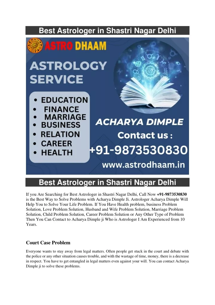 best astrologer in shastri nagar delhi