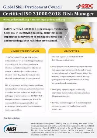 Get Certified as an ISO 31000 Risk Manager to Advance Your Skills