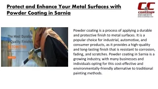 Protect and Enhance Your Metal Surfaces with Powder Coating in Sarnia