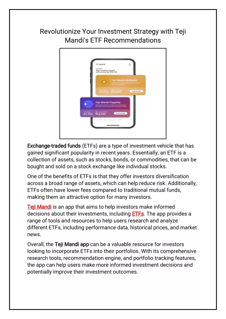 revolutionize your investment strategy with teji