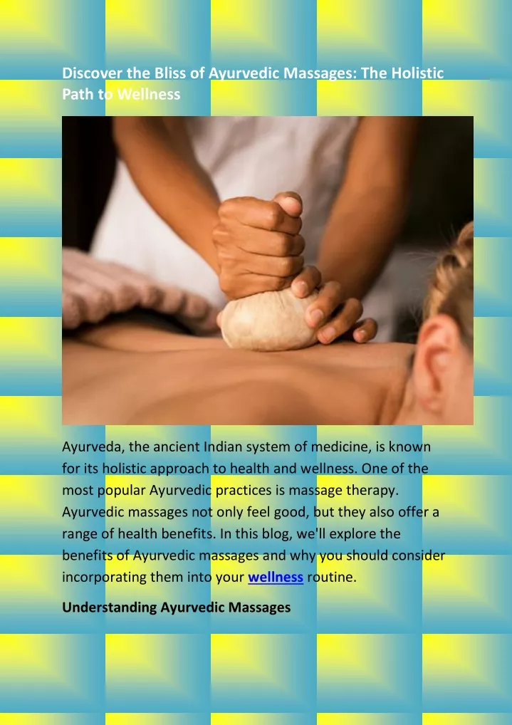 discover the bliss of ayurvedic massages