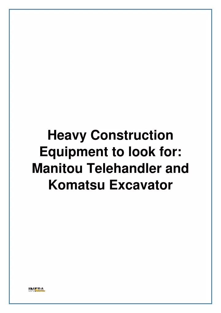 heavy construction equipment to look for manitou