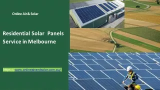 Residential Solar Panels Service in Melbourne