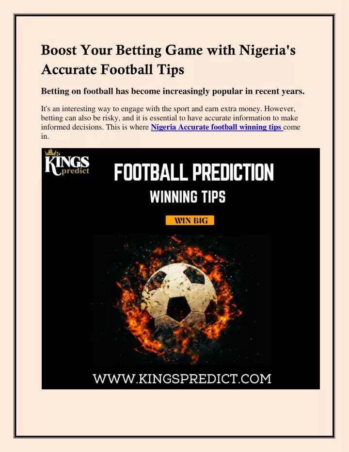 boost your betting game with nigeria s accurate