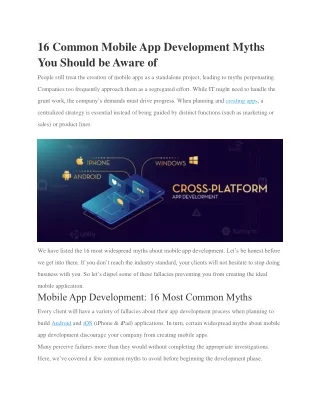 16 common mobile app development myths you should