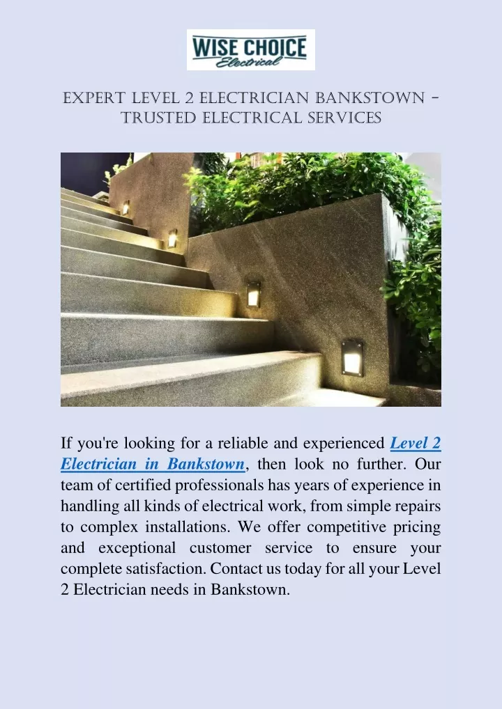 expert level 2 electrician bankstown trusted