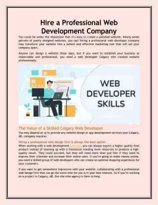 Hire a Professional Web Development Company