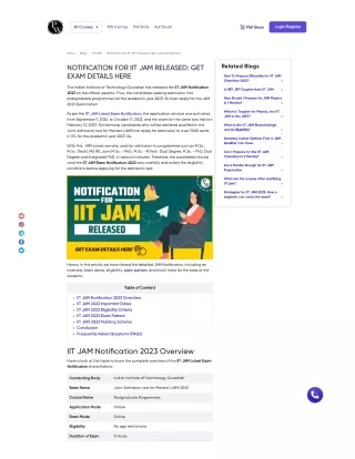 The IIT JAM notification has been released. Find out more