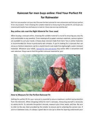 raincoat for men buys online find your perfect
